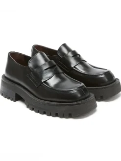 British Passport Leder-Slipper in Schwarz Clearance
