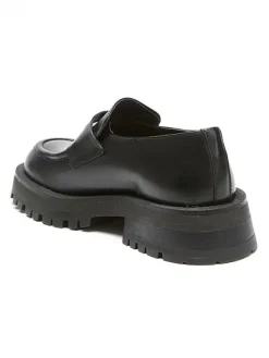 British Passport Leder-Slipper in Schwarz Clearance