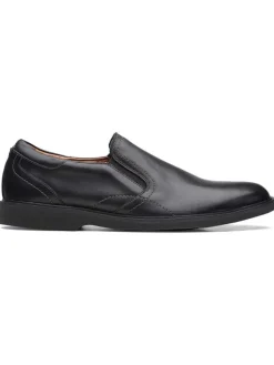Clarks Leder-Slipper "Malwood Easy" in Schwarz Sale