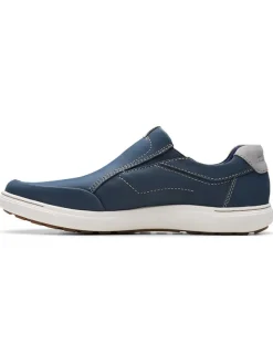 Clarks Leder-Slipper "Mapstone Step" in Dunkelblau Sale