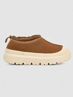 UGG Leder-Slipper "Tasman Weather" in Hellbraun/ Creme>Herren Halbschuhe