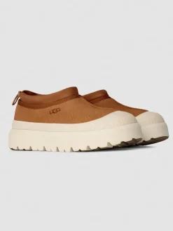 UGG Leder-Slipper "Tasman Weather" in Hellbraun/ Creme>Herren Halbschuhe