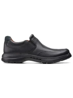 Clarks Leder-Slipper "Un Brawley" in Schwarz Discount