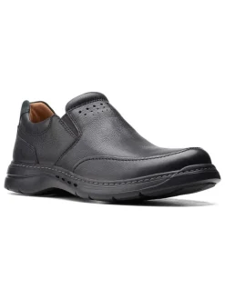 Clarks Leder-Slipper "Un Brawley" in Schwarz Discount