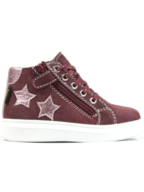 Richter Shoes Leder-Sneakers "Alessa" in Dunkelrot Clearance