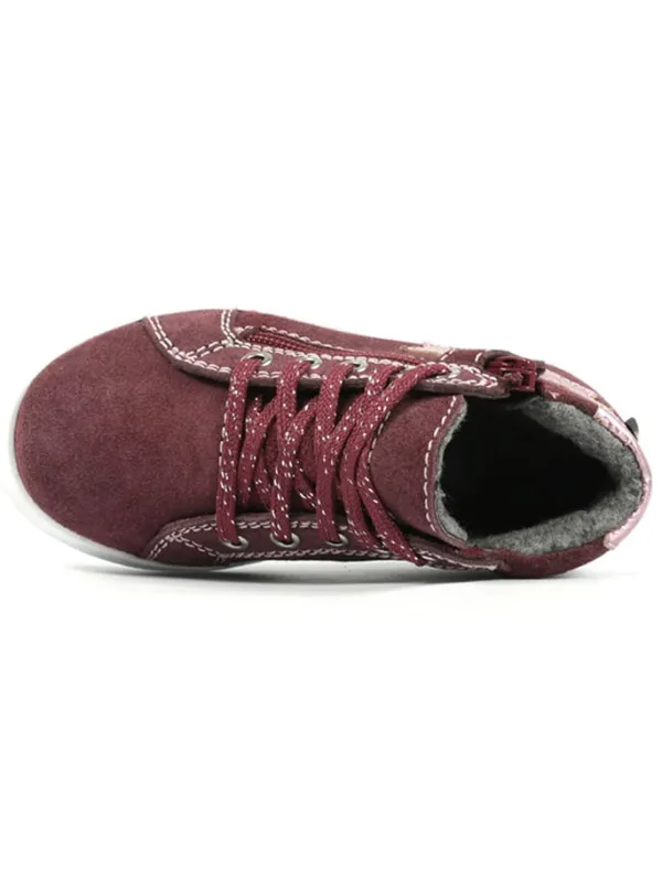 Richter Shoes Leder-Sneakers "Alessa" in Dunkelrot Clearance