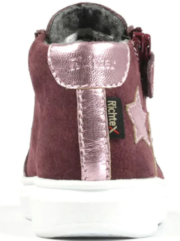 Richter Shoes Leder-Sneakers "Alessa" in Dunkelrot Clearance