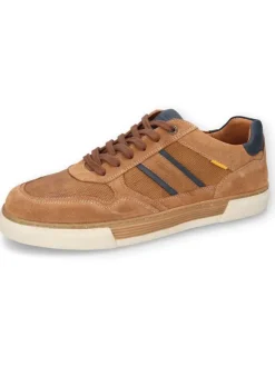 Camel Active Leder-Sneakers "Bayland" in Hellbraun/ Dunkelblau