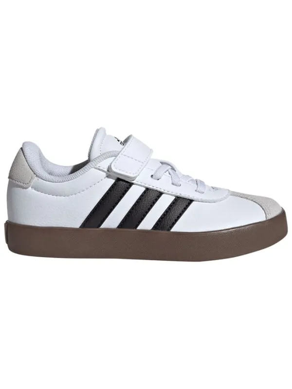 adidas Leder-Sneakers "Court 3.0" in Weiß/ Schwarz>Kinder Sneakers·Sneakers Low