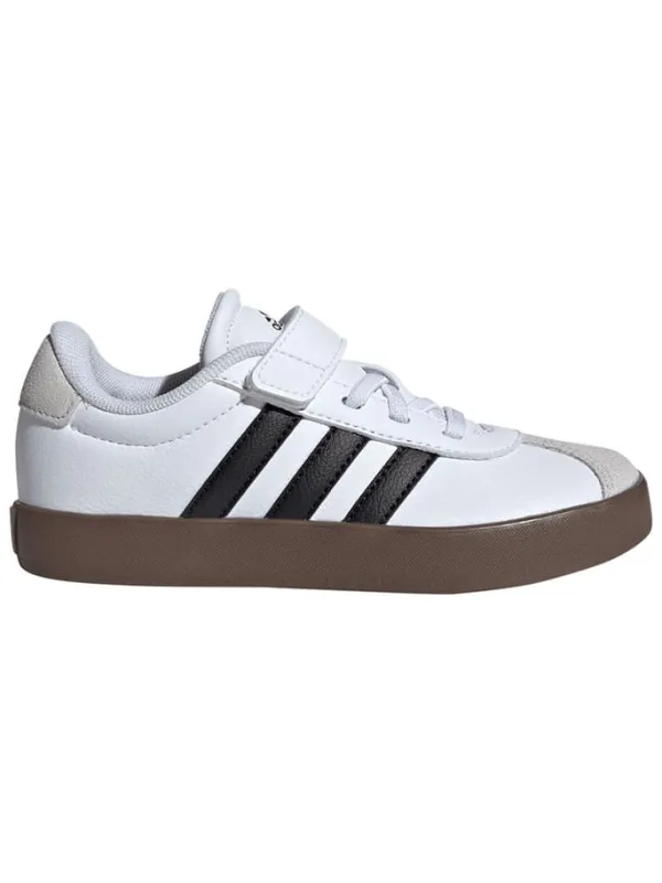 adidas Leder-Sneakers "Court 3.0" in Weiß/ Schwarz>Kinder Sneakers·Sneakers Low