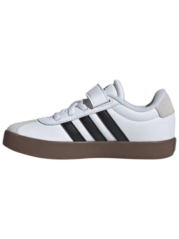 adidas Leder-Sneakers "Court 3.0" in Weiß/ Schwarz>Kinder Sneakers·Sneakers Low
