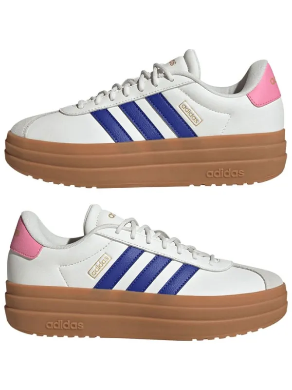 adidas Leder-Sneakers "Court Bold" in Weiß/ Rosa/ Blau>Damen Sneakers