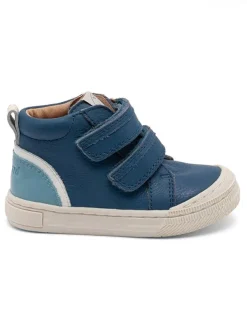 bisgaard Leder-Sneakers in Blau/ Hellblau/ Weiß Outlet