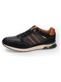 Camel Active Leder-Sneakers in Schwarz/ Hellbraun>Herren Schnürschuhe