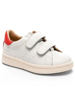 bisgaard Leder-Sneakers in Weiß/ Rot Online