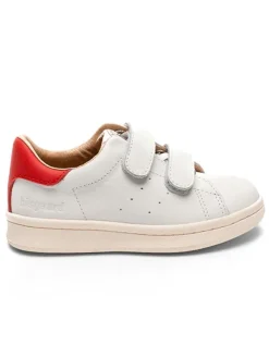 bisgaard Leder-Sneakers in Weiß/ Rot Online