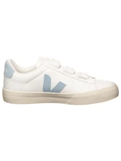 Veja Leder-Sneakers "Recife" in Weiß/ Hellblau Discount