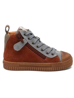 bisgaard Leder-Sneakers "Ryan" in Hellbraun/ Grau Clearance