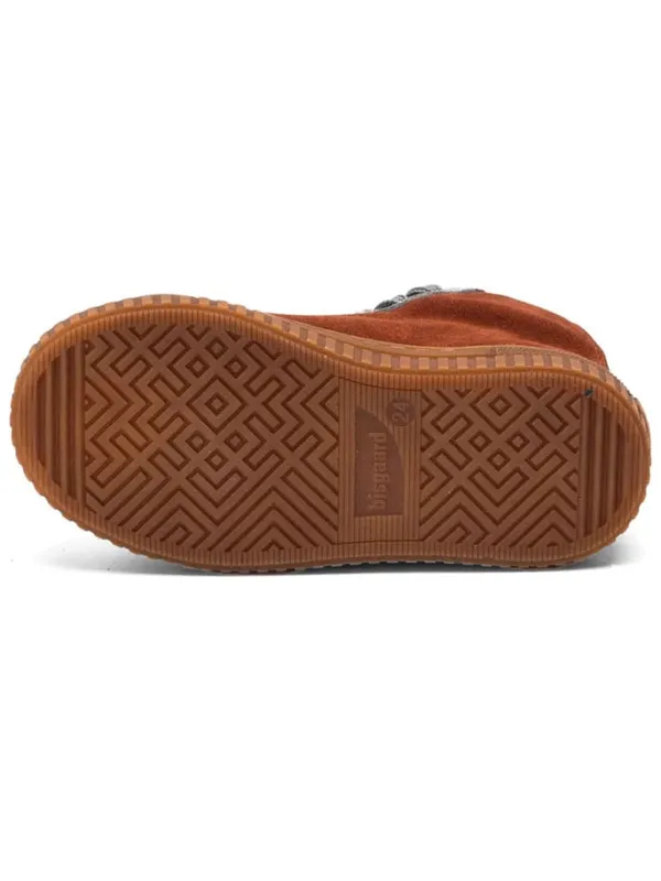 bisgaard Leder-Sneakers "Ryan" in Hellbraun/ Grau Clearance