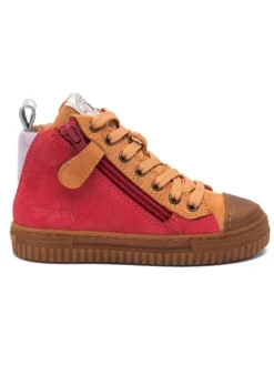 bisgaard Leder-Sneakers "Ryan" in Pink/ Orange>Kinder Sneakers·Sneakers High