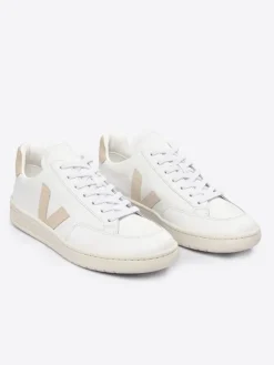 Veja Leder-Sneakers "V 12" in Weiß/ Beige>Damen Sneakers