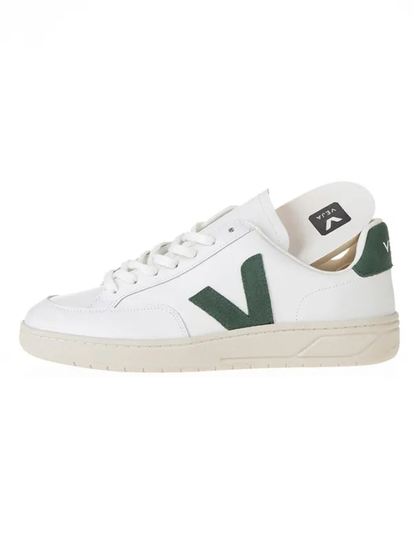 Veja Leder-Sneakers "V 12" in Weiß/ Grün>Damen Sneakers