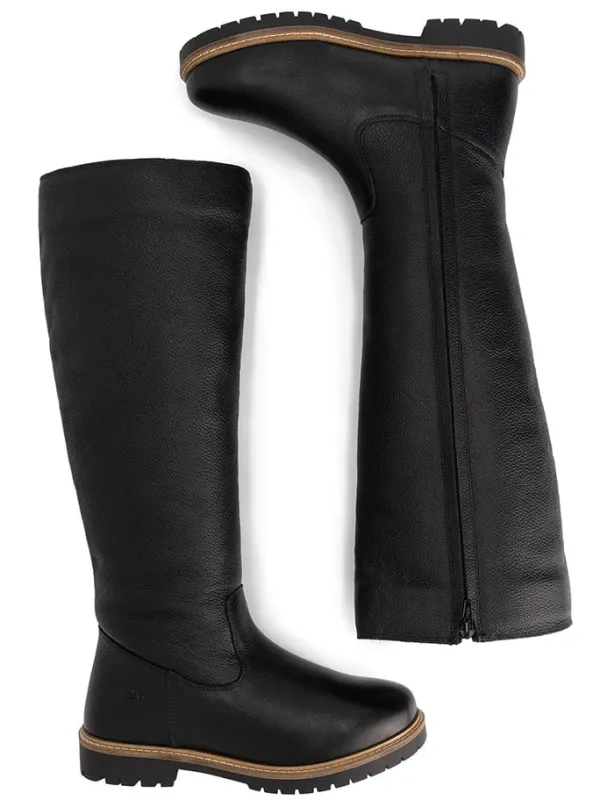 TRAVELIN' Leder-Stiefel "Dyreborg" in Schwarz Discount