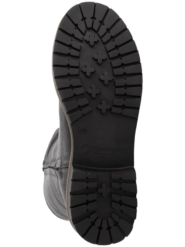 TRAVELIN' Leder-Stiefel "Dyreborg" in Schwarz Discount