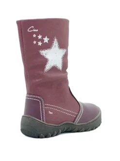 Ciao Leder-Stiefel in Dunkelrot New