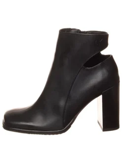 Calvin Klein Leder-Stiefeletten in Schwarz>Damen Stiefeletten
