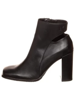 Calvin Klein Leder-Stiefeletten in Schwarz>Damen Stiefeletten