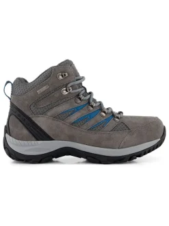 TRAVELIN' Leder-Trekkingschuhe "Hornborg" in Grau/ Blau Discount