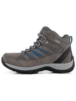 TRAVELIN' Leder-Trekkingschuhe "Hornborg" in Grau/ Blau Discount