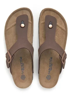 SABOKETS Leder-Zehentrenner in Braun><noscript><img width=