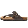 billowy Leder-Zehentrenner in Braun Clearance