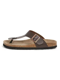 SABOKETS Leder-Zehentrenner in Braun Discount