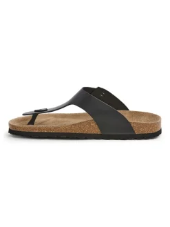 SABOKETS Leder-Zehentrenner in Schwarz>Herren Sandalen & Pantoletten