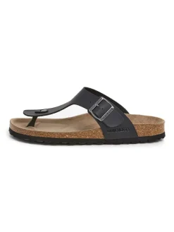 SABOKETS Leder-Zehentrenner in Schwarz Sale