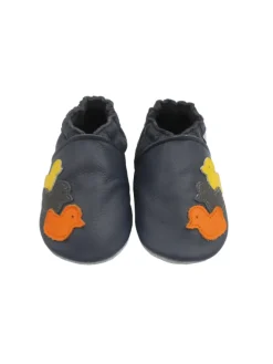 Bemesu Nachtblaue Baby-Leder-Laufschuhe, mit rutschfester Sohle - Entenmuster Discount