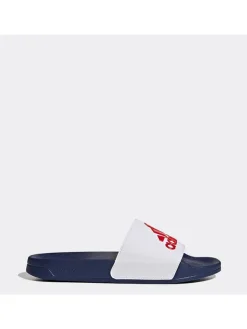 adidas Pantoletten "Adilette" in Weiß/ Rot/ Dunkelblau>Damen Clogs & Pantoletten|Hausschuhe
