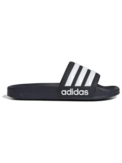 adidas Pantoletten "Adilette Shower" in Weiß/ Dunkelblau Best