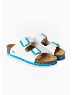 BAYTON Pantoletten "Atlas" in Weiß/ Blau Discount