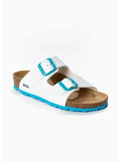 BAYTON Pantoletten "Atlas" in Weiß/ Blau Discount