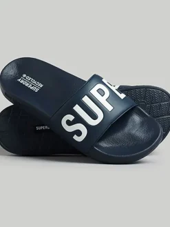 Superdry Pantoletten in Dunkelblau Outlet
