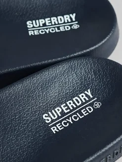 Superdry Pantoletten in Dunkelblau Outlet