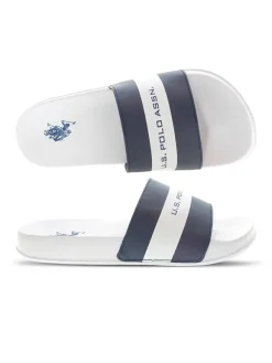 U.S. Polo Assn. Pantoletten in Weiß/ Dunkelblau Best