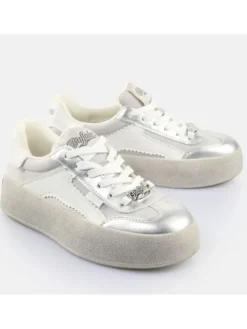 Buffalo Sneaker Low Cajo in Silber/Weiß>Damen Schnürschuhe