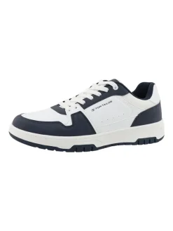 Tom Tailor Sneakers in Weiß/ Dunkelblau>Herren Schnürschuhe