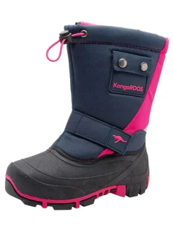 Kangaroos Winterstiefel "Kanga-Bean II" in Dunkelblau/ Pink>Kinder Gummistiefel
