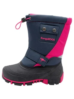 Kangaroos Winterstiefel "Kanga-Bean II" in Dunkelblau/ Pink>Kinder Gummistiefel